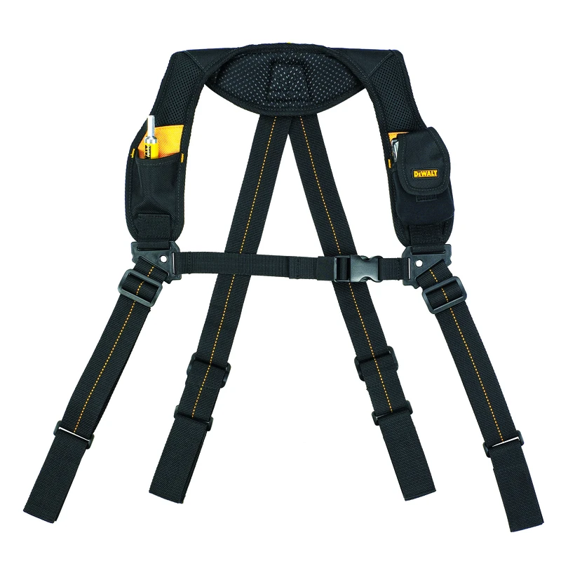 Heavy-duty Yoke-style Suspenders With Adjustable Straps And Neoprene Cell Phone Holder