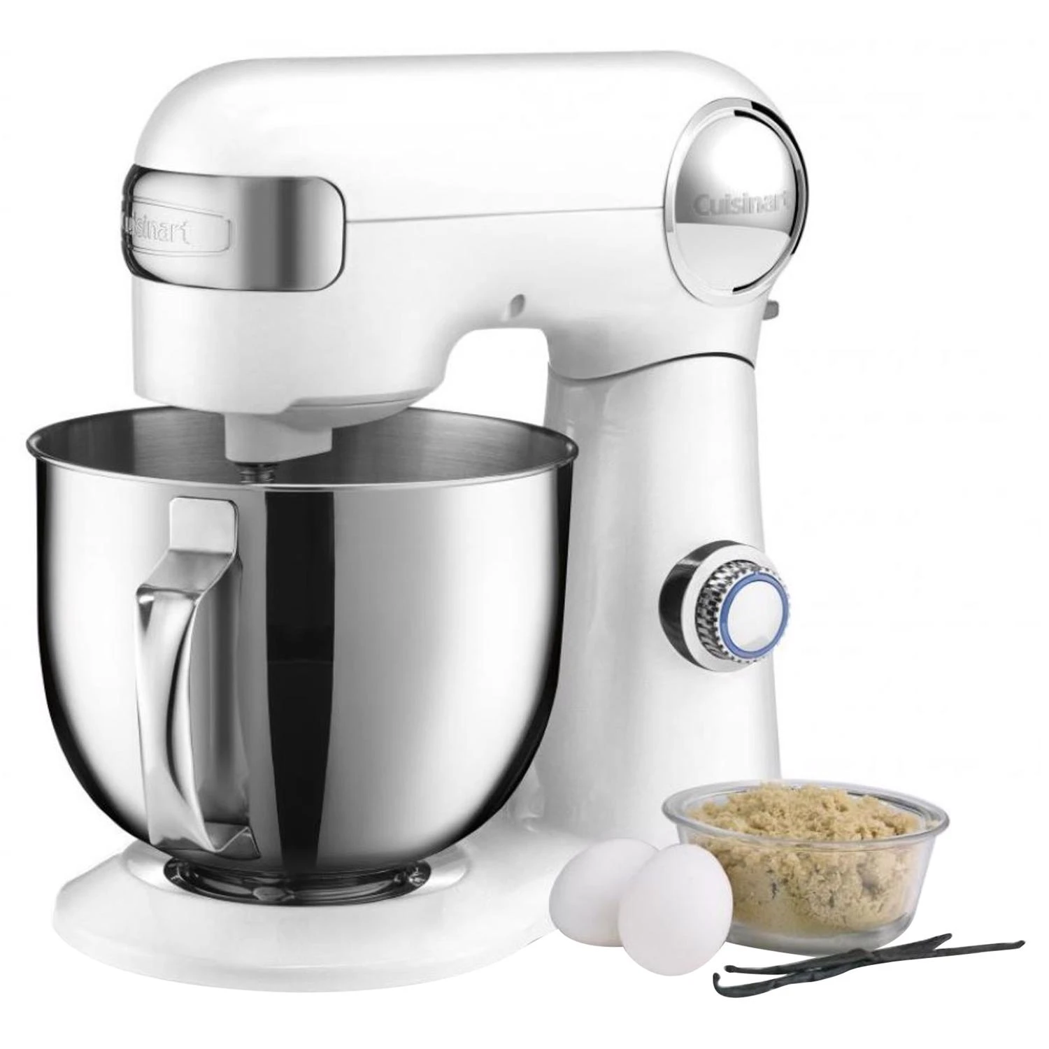 Precision Master 5.5 Qt. White Linen Stand Mixer With 12 Speeds And Attachments