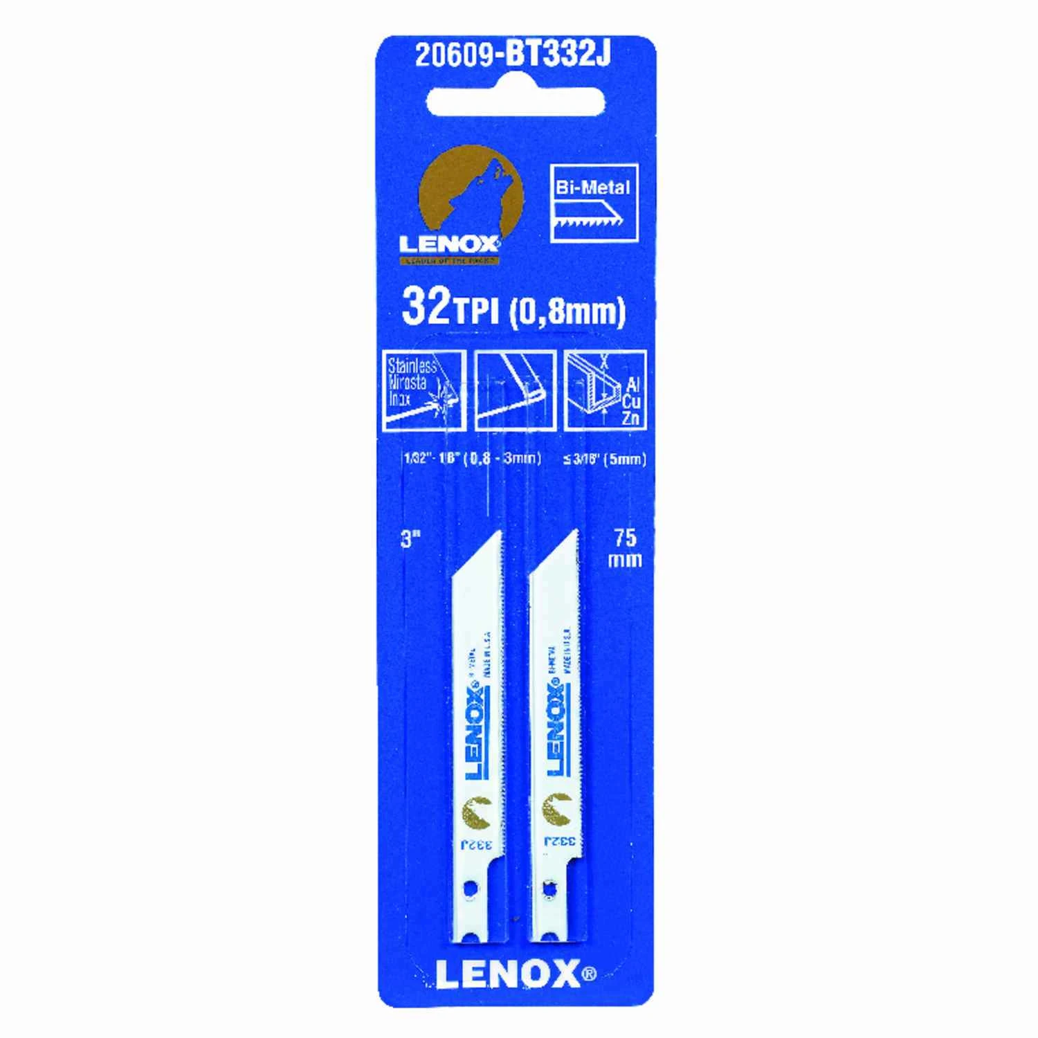 U-Shank Bi-Metal Jigsaw Blades,  32-TPI, 2-Pk.