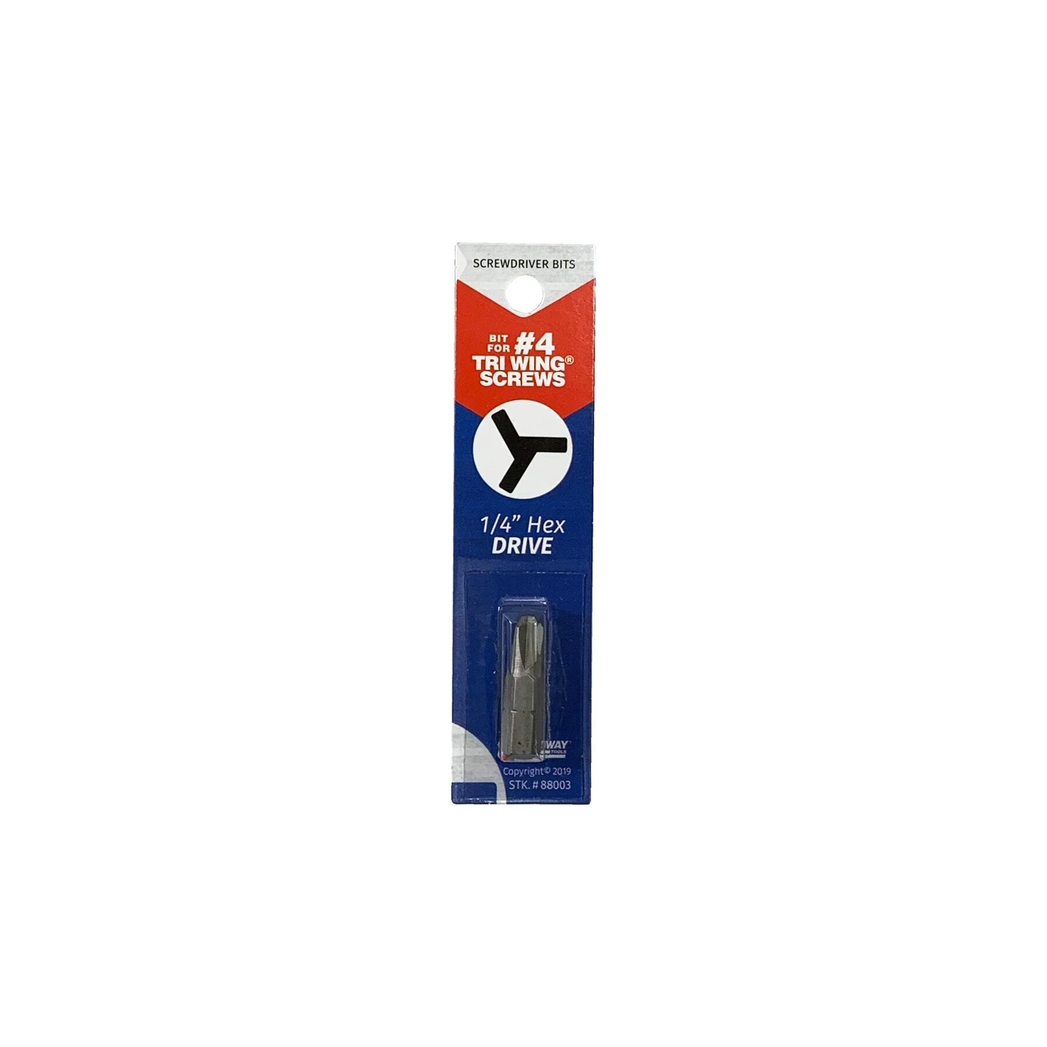 #4 Tri Wing Security 1 In. 1/4 In. Hex Screwdriver Bit