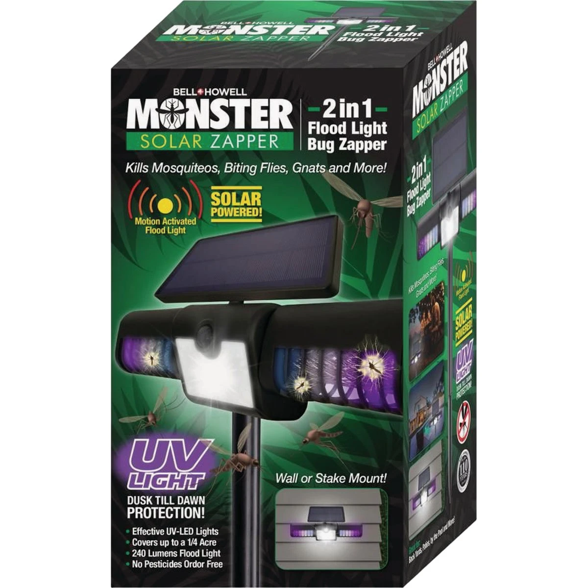 Monster Solar 2-in-1 Flood Light Bug Zapper - Model 8578