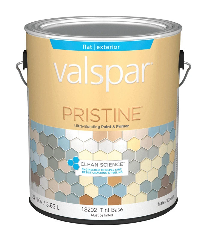 Pristine 100% Acrylic Flat Exterior Paint & Primer, Tint Base, 1 Gallon