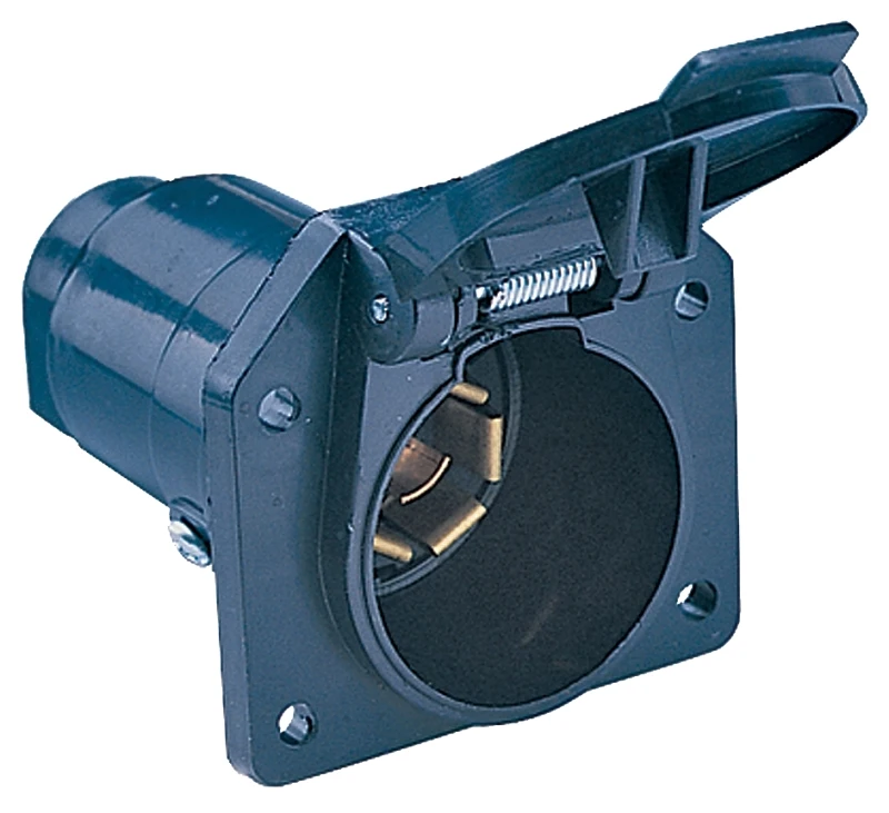 7 Blade Trailer Connector, Model 48485, 6-12 Volt, Plastic, Black
