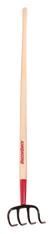 4-tine Cultivator, Forged Steel Head, 54-inch Wood Handle