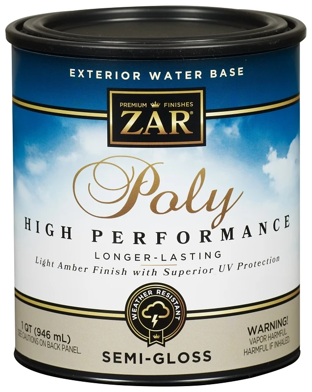 Semi-gloss Clear Water Based Exterior Polyurethane, 1 Quart - Model 34212