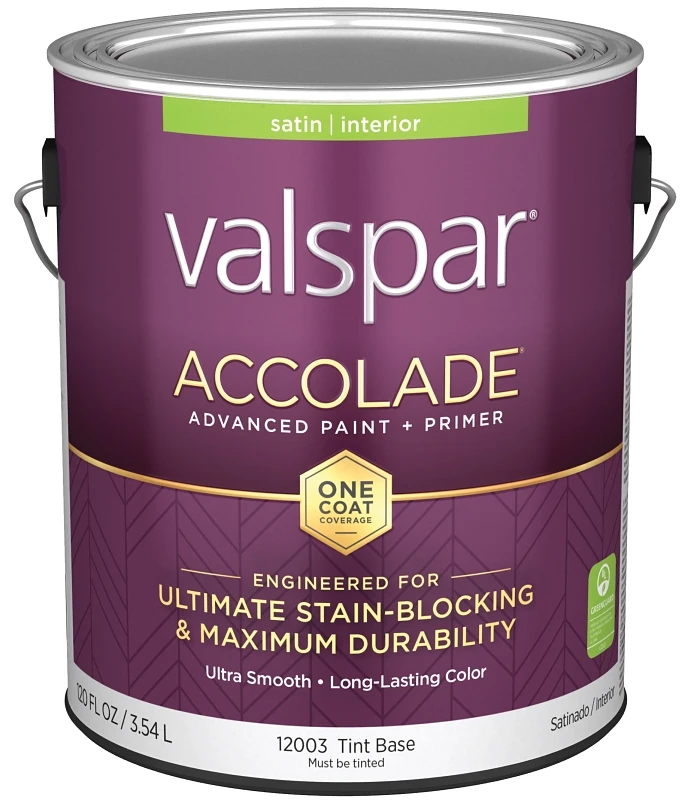Accolade Super Premium 100% Acrylic Satin Interior Wall Paint, Tint Base, 1 Gallon