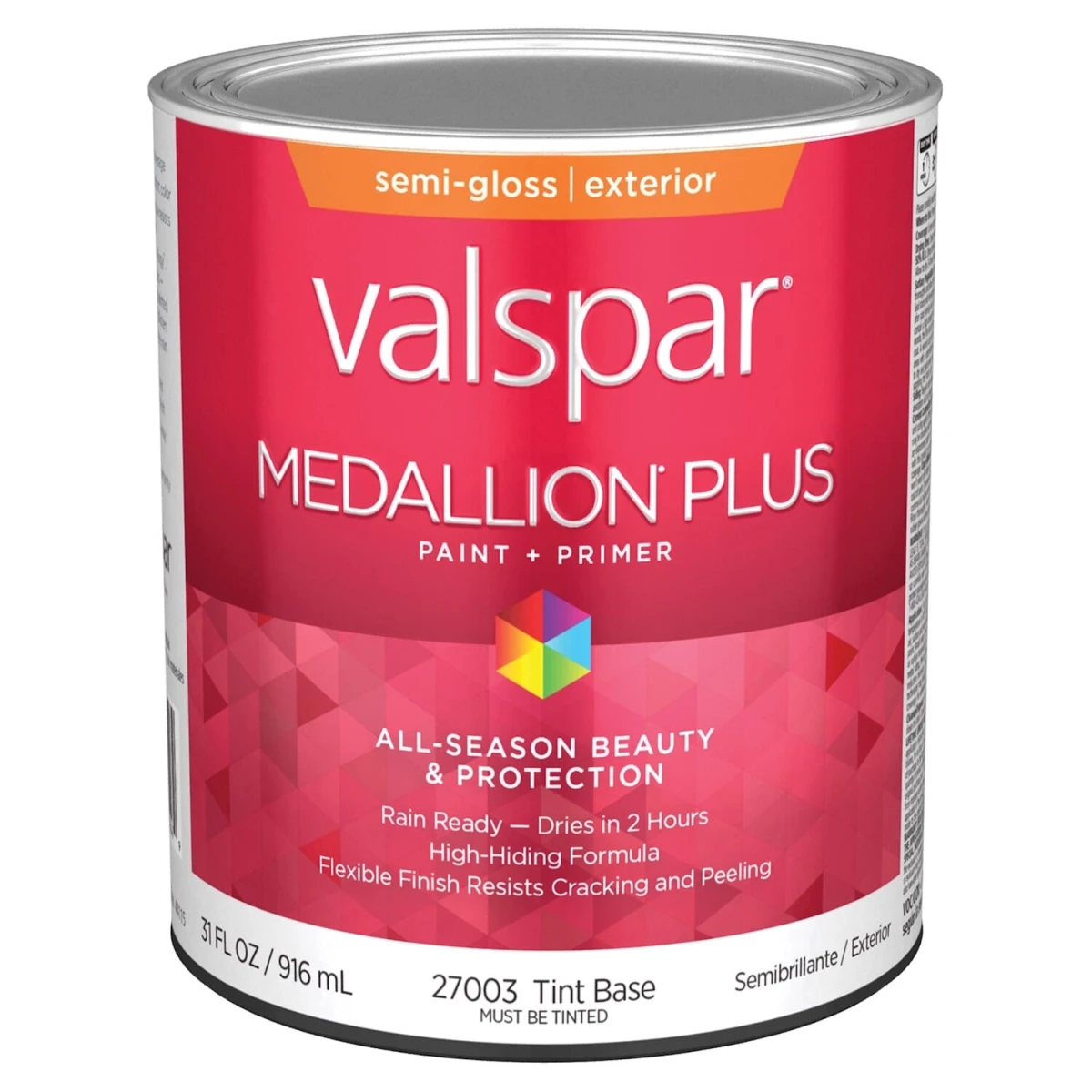 Medallion Plus Premium Semi-gloss Exterior Paint & Primer, Tint Base, 1 Quart