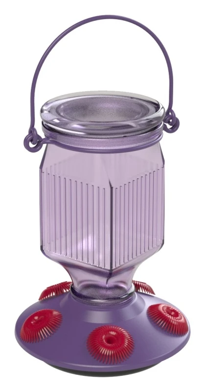 Lavender Field 16 Oz Glass Hummingbird Feeder With 5 Ports