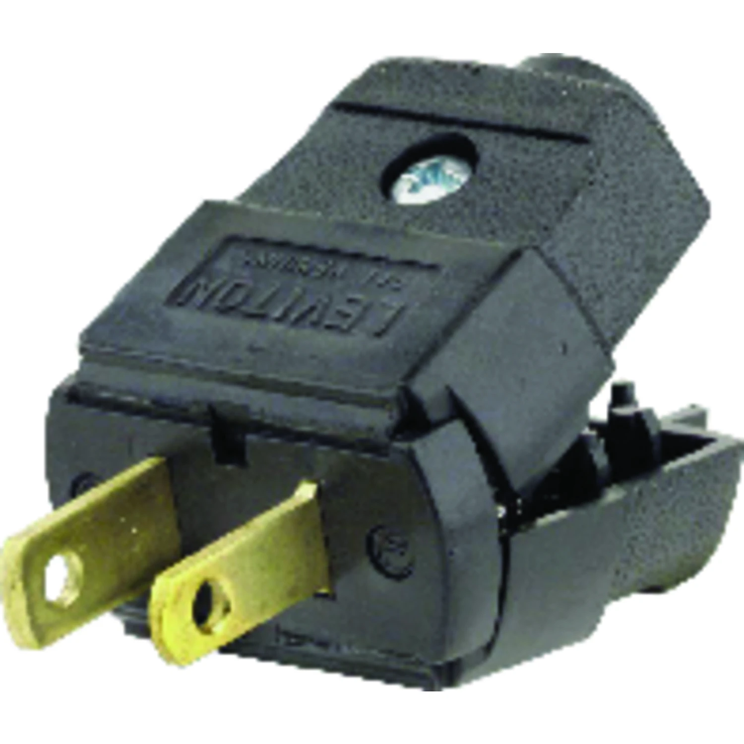 15a 125v 2-wire 2-pole Hinged Cord Plug, Black - Model 037-00101-2ep