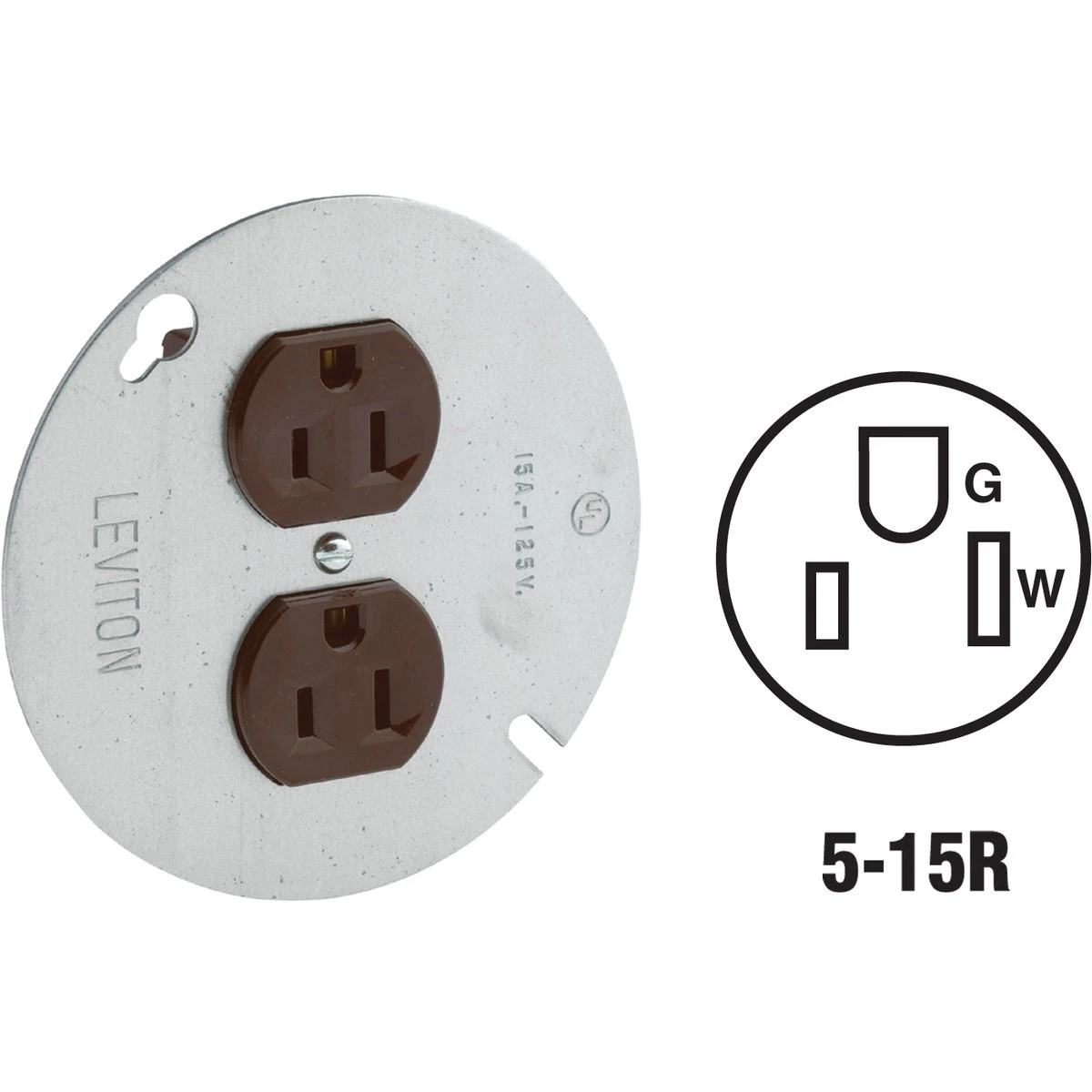 Leviton 15 amps 125 V Brown Outlet 5-15R 1 pk