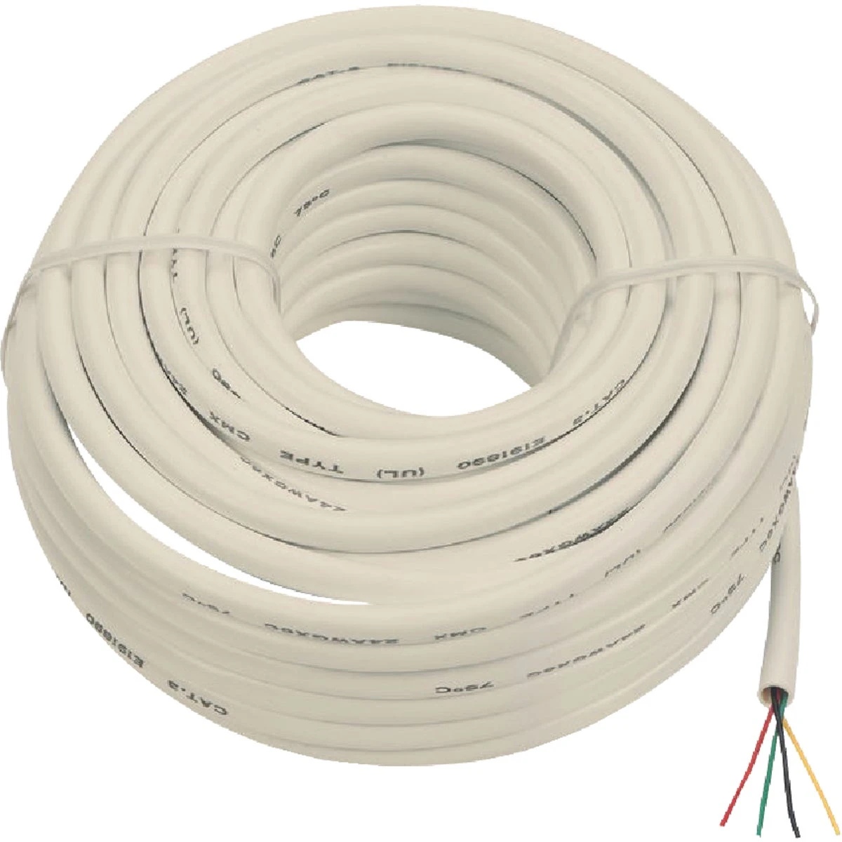 100 Ft. Almond Phone Wire - 4 Conductors, Insulated, Round Line Cord