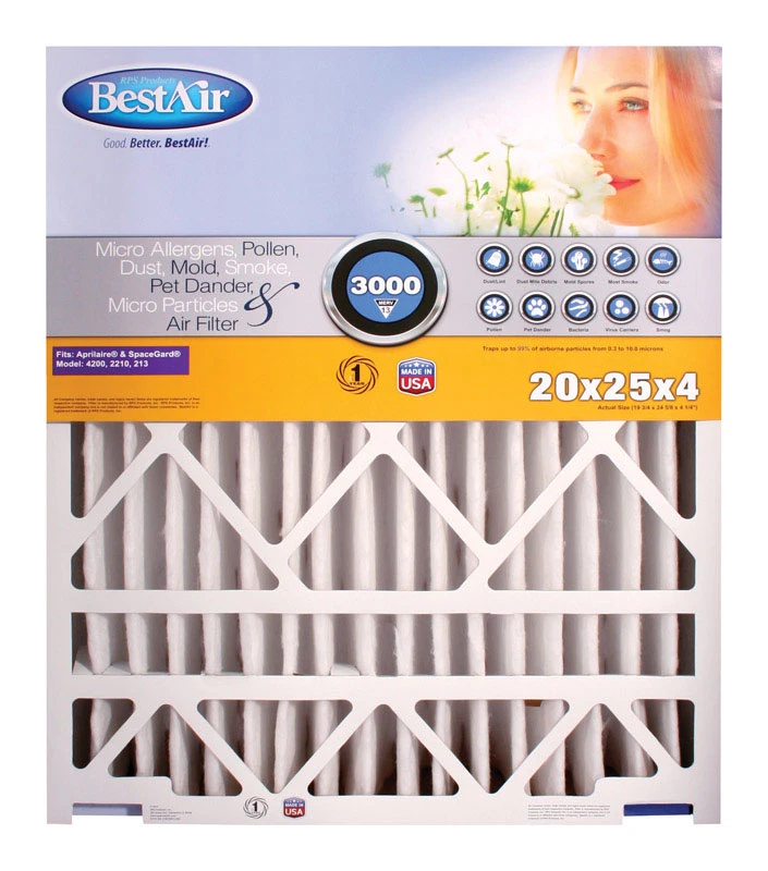 20x25 x 4 In. SpaceGard Pleated Air Filter, MERV 13, Electrostatically Charged, 1 Year