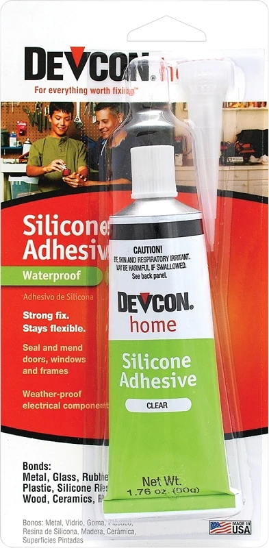 1.76 Oz. Clear High Strength Silicone Adhesive For Indoor And Outdoor Use