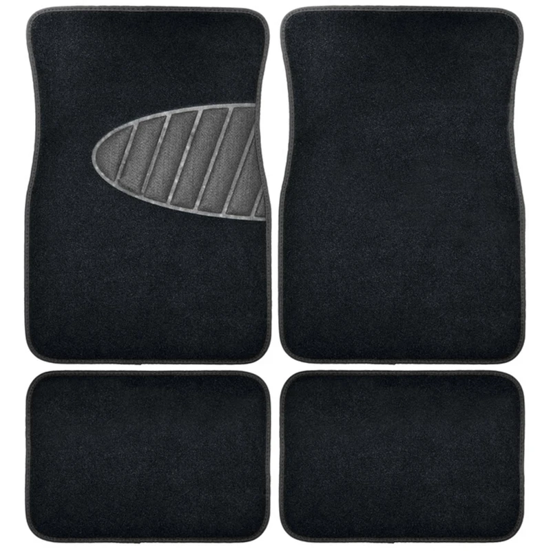 4-Pc. Auto Floor Mat Set, Black Carpet With Heal Pad
