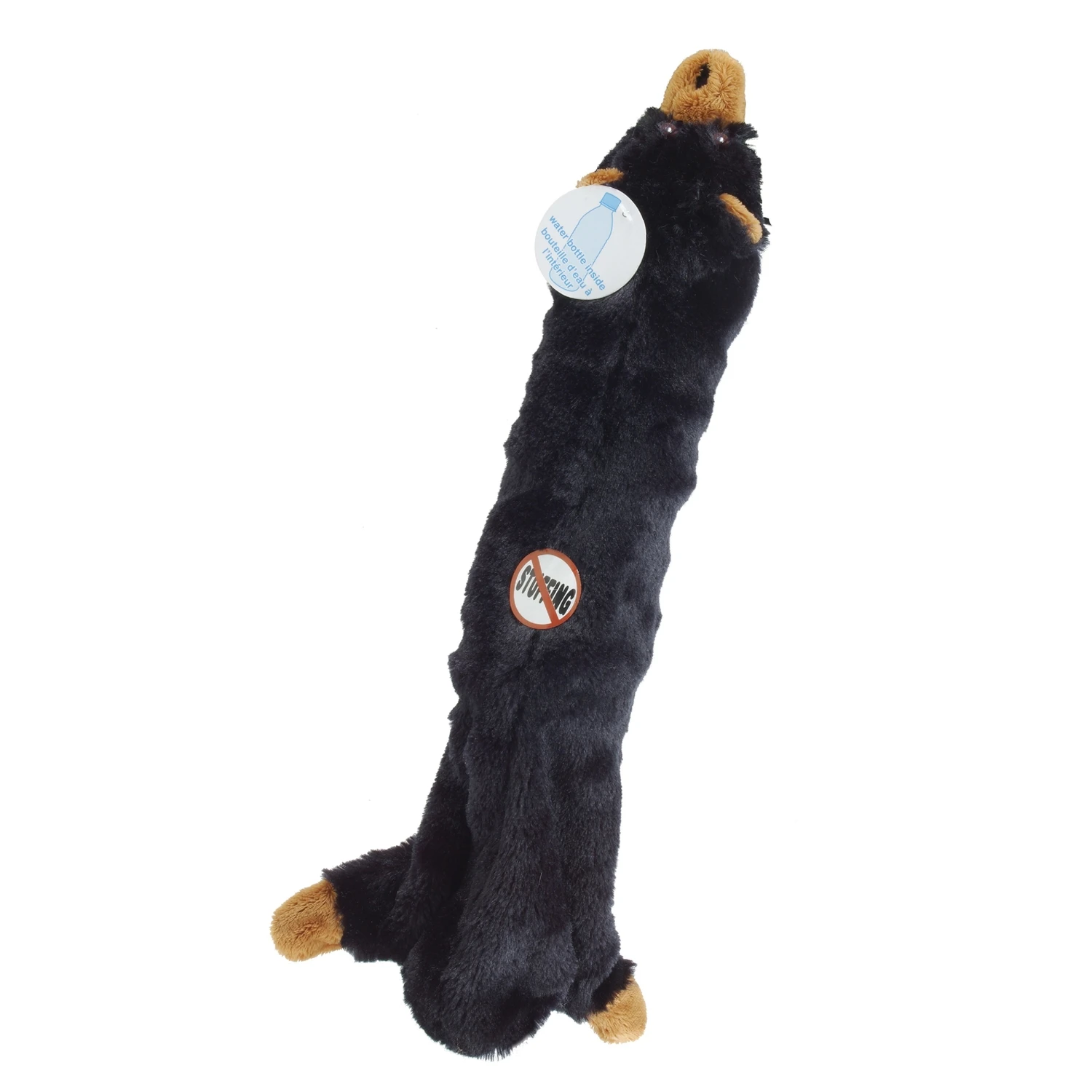 Skinneeez No-Stuffing Bear Dog Toy, Water Bottle Inside