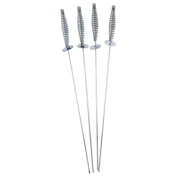 BBQ Skewers, Chrome/Stay Cool Handles, 17-In., 4-Pk.