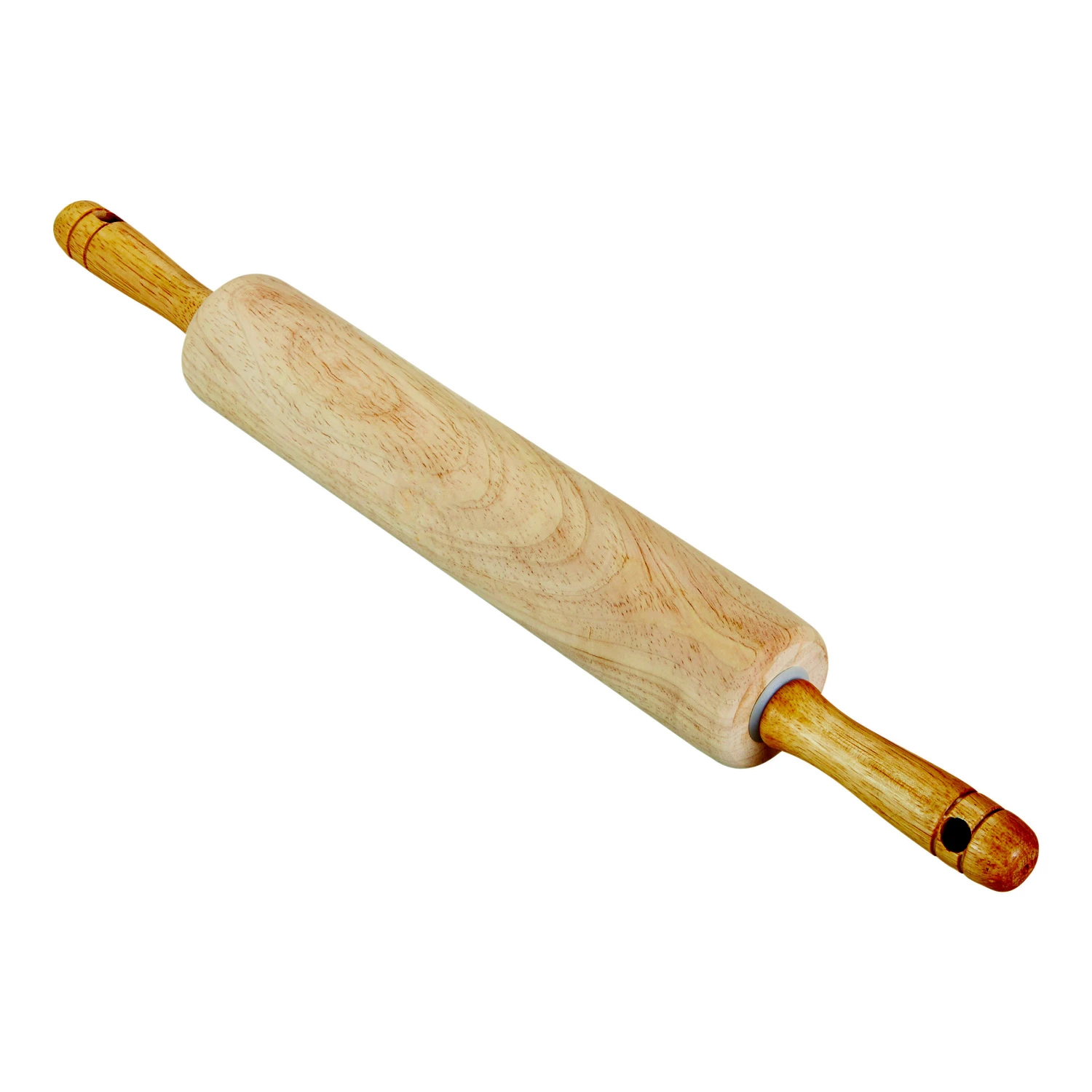 10 In. X 2 In. Wood Rolling Pin With Contoured Handles