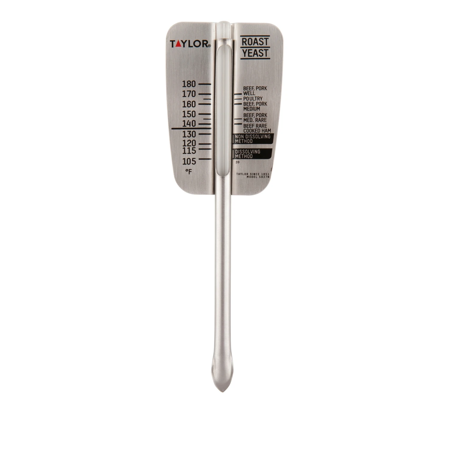 Instant Read Analog Kitchen Thermometer, Stainless Steel, 6.5-inch, Model 5937n