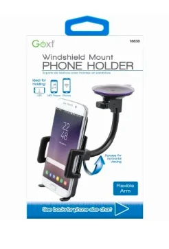 Windshield Suction Mount Phone Holder with Adjustable Grip for Secure Device Placement