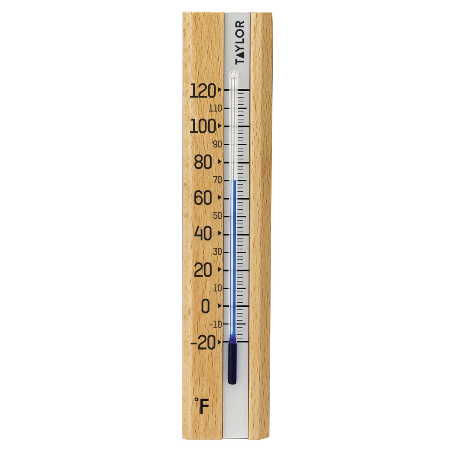 Indoor Wall Thermometer -20 To 120 Degrees Fahrenheit, Brown Wood, Model 5141