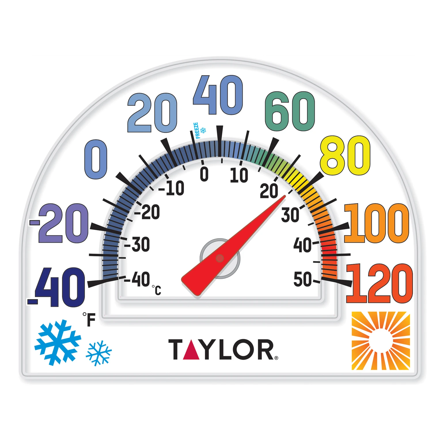Window Cling Thermometer, 5 and 1/2 Inch Size, Easy to Apply and Remove