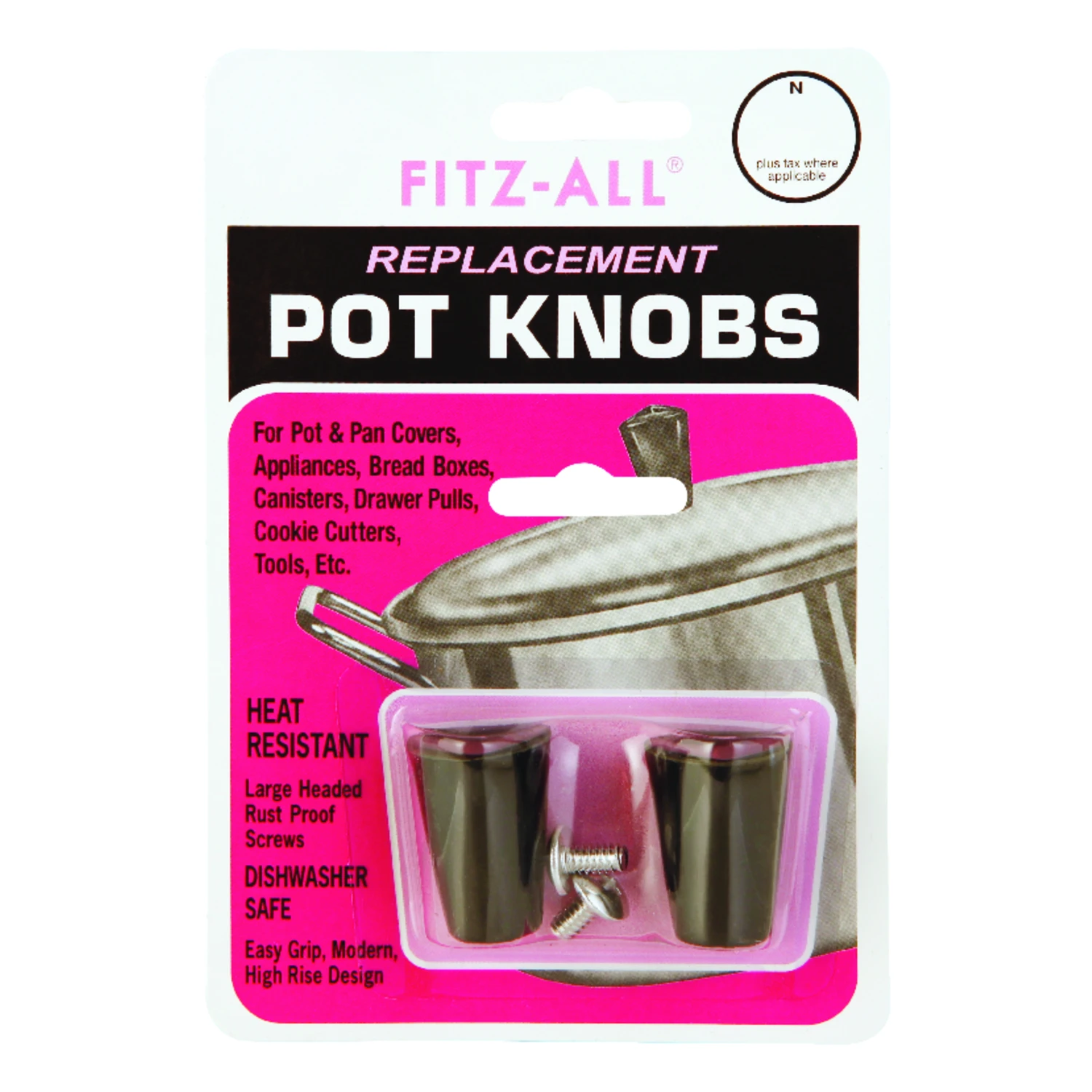 Fitz-All Plastic Replacement Pot Knob Black