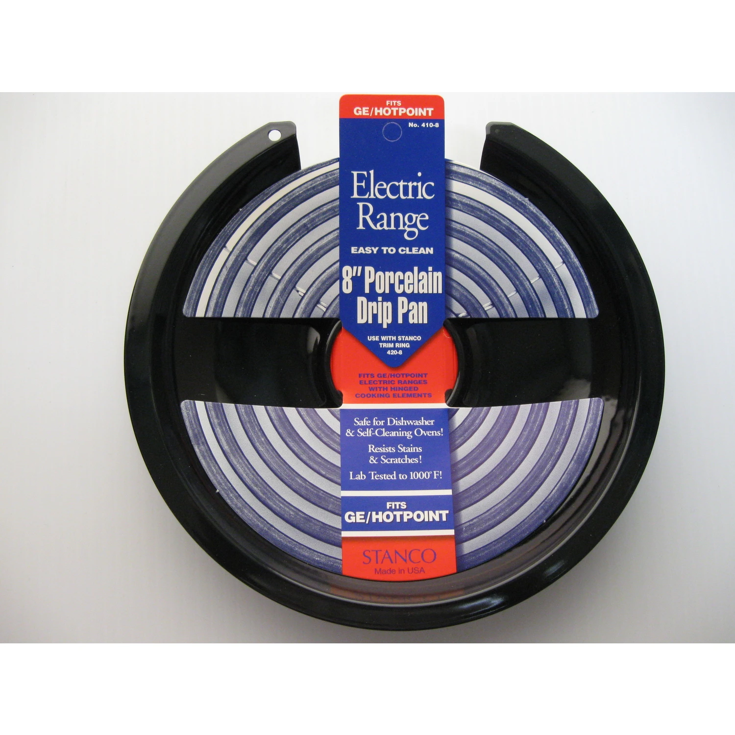 Porcelain Drip Pan 8 In. For Ge/hotpoint Stoves - Model 410-8