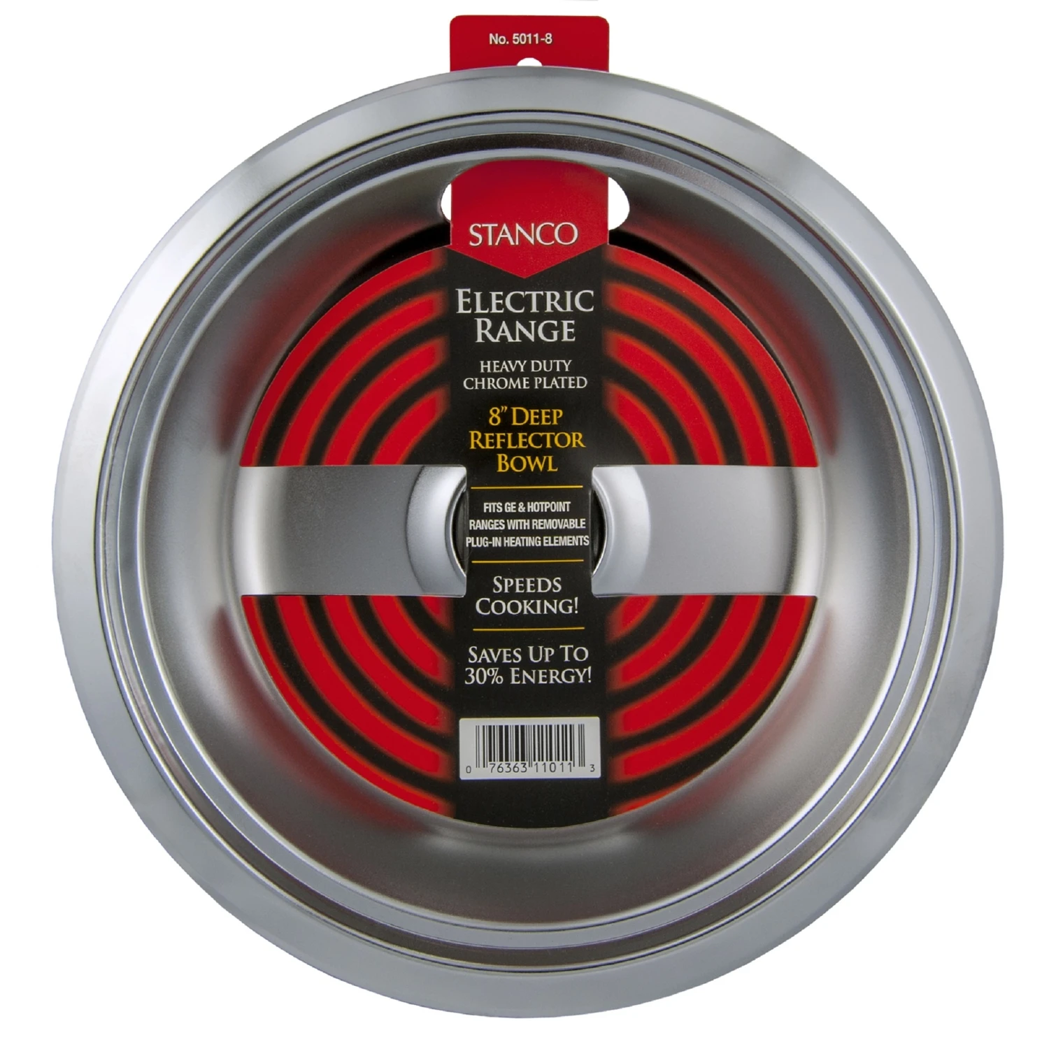 Electric Range Reflector Bowl Deep Inset Chrome 8 Inch