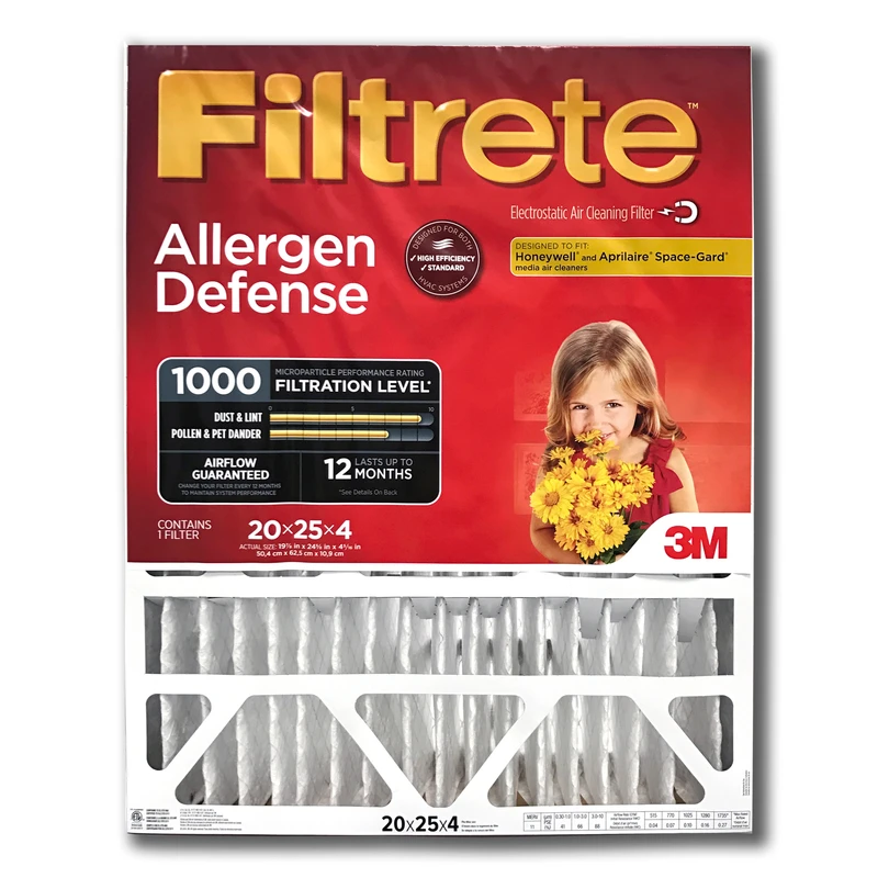 16 In. X 25 In. X 4 In. 1000 Mpr Allergen Defense Deep Pleat Furnace Filter