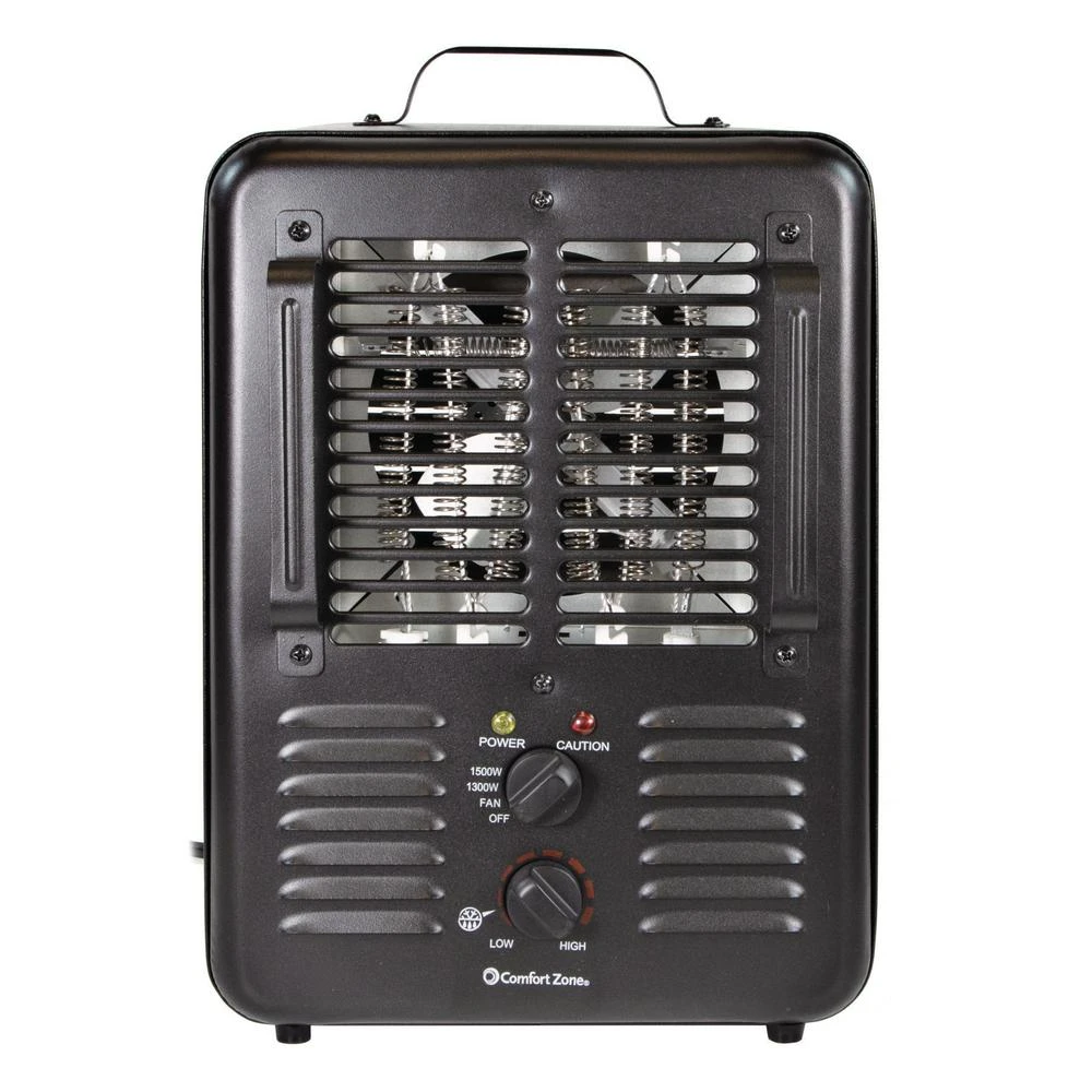 Milkhouse Utility Heater, 1500-watt, Adjustable Thermostat, Black Metal