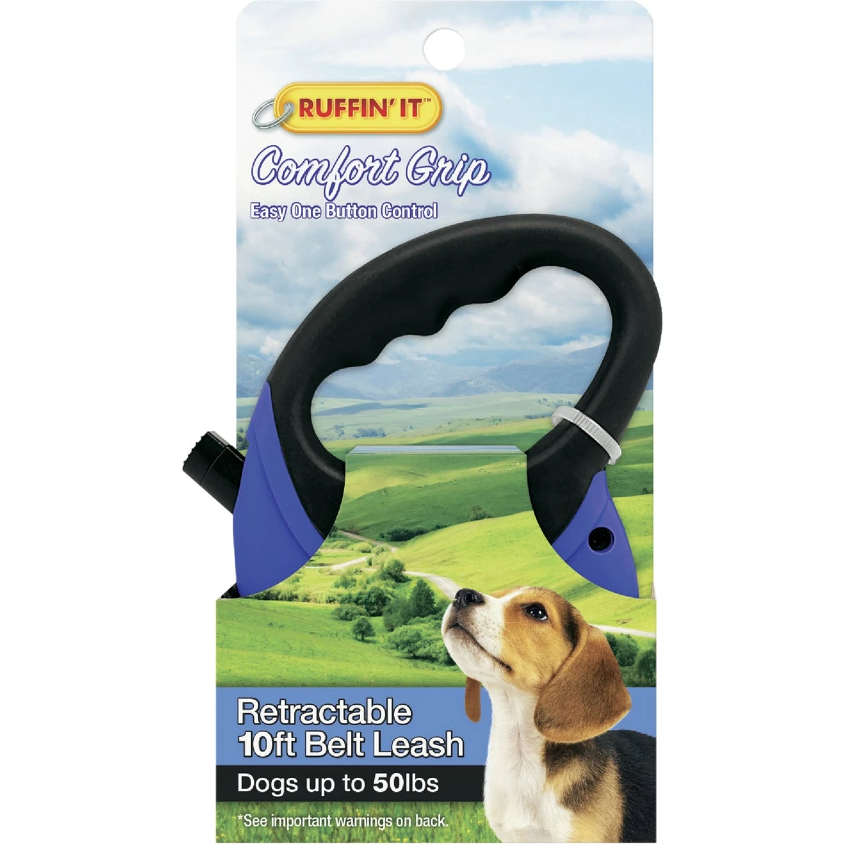 10 Ft. Retractable Leash For Dogs Up To 50 Lbs.