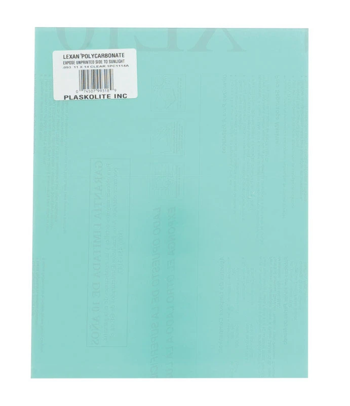 Lexan Polycarbonate Sheet, 11 Inch by 14 Inch, Clear, Durable Impact Resistant