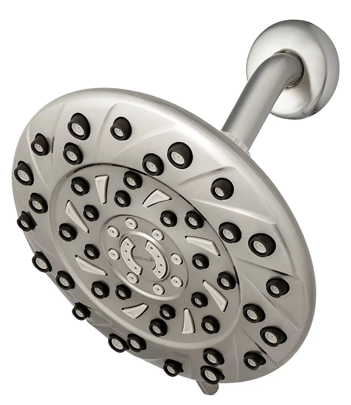 PowerPulse RainFall Plus Six Spray Massage Fixed Mount Shower Head Brushed Nickel Seven Inch