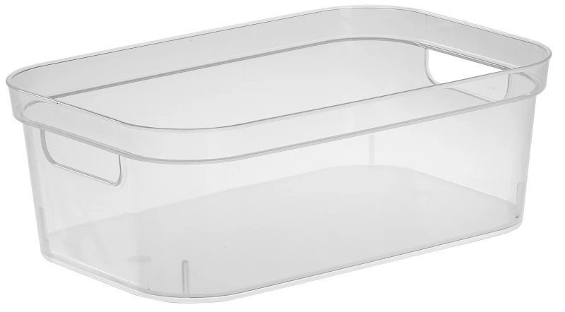 Small Storage Bin, Clear, 12-1/4 x 8 x 4-1/4 In.