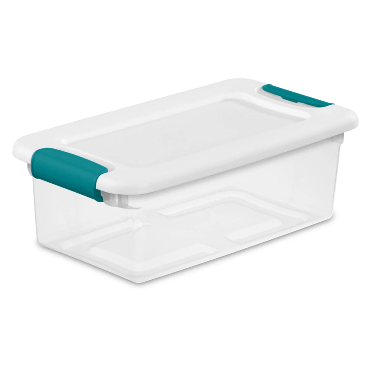 6 Qt. Clear/white Latching Storage Tote - Stackable And Versatile