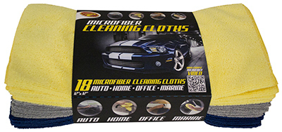Microfiber Cleaning Cloths, 12 x 12 In., 18-Pk.