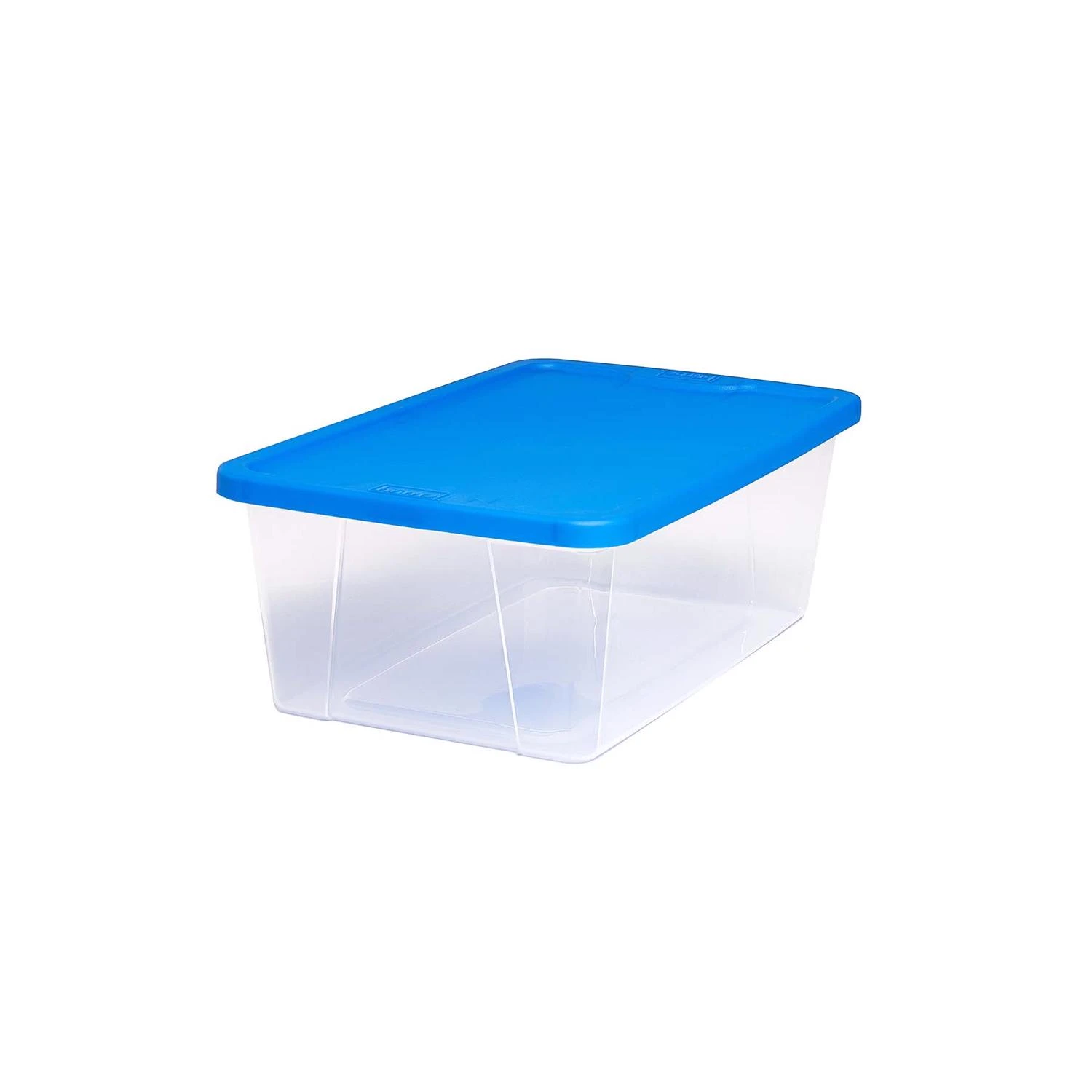 Snaplock 6 Qt. Clear Storage Tote With Blue Lid - Stackable Design