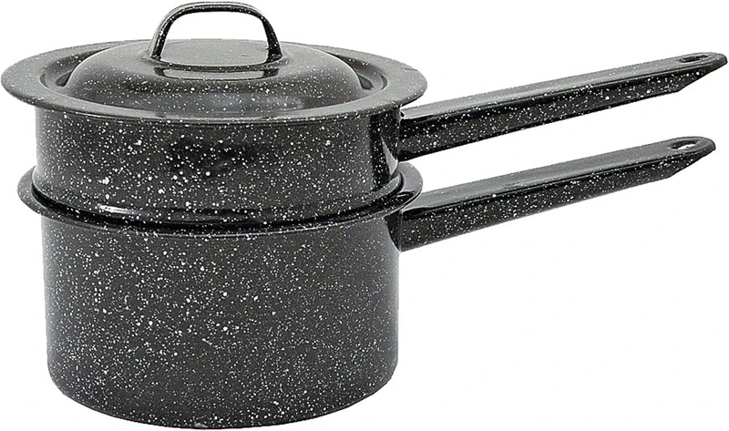 Covered Double Boiler, Black Ceramic On Steel, 1.5-quart Capacity