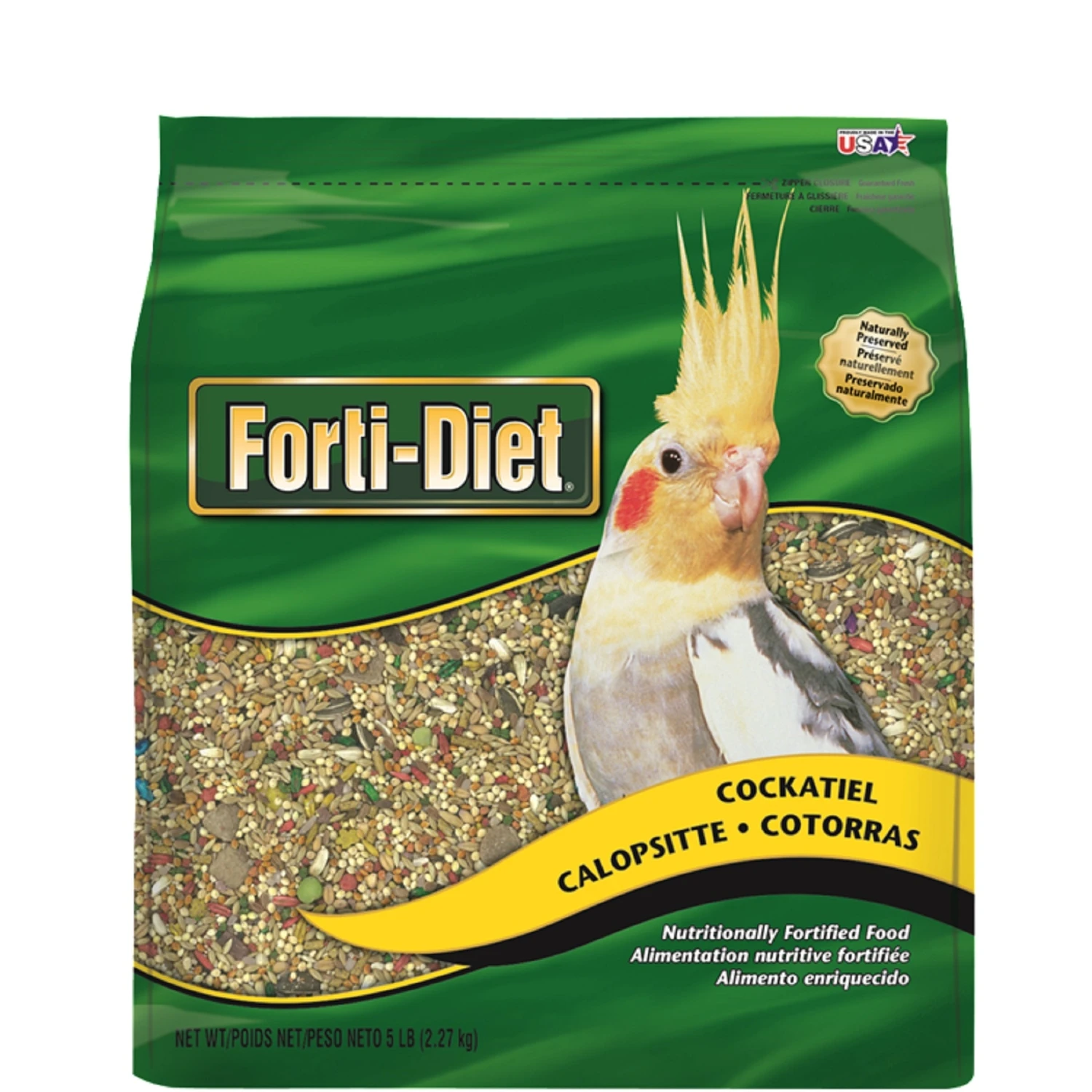 Forti-diet Natural Bird Food 5 Lb - Complete Nutrition For Cockatiels And Small Birds