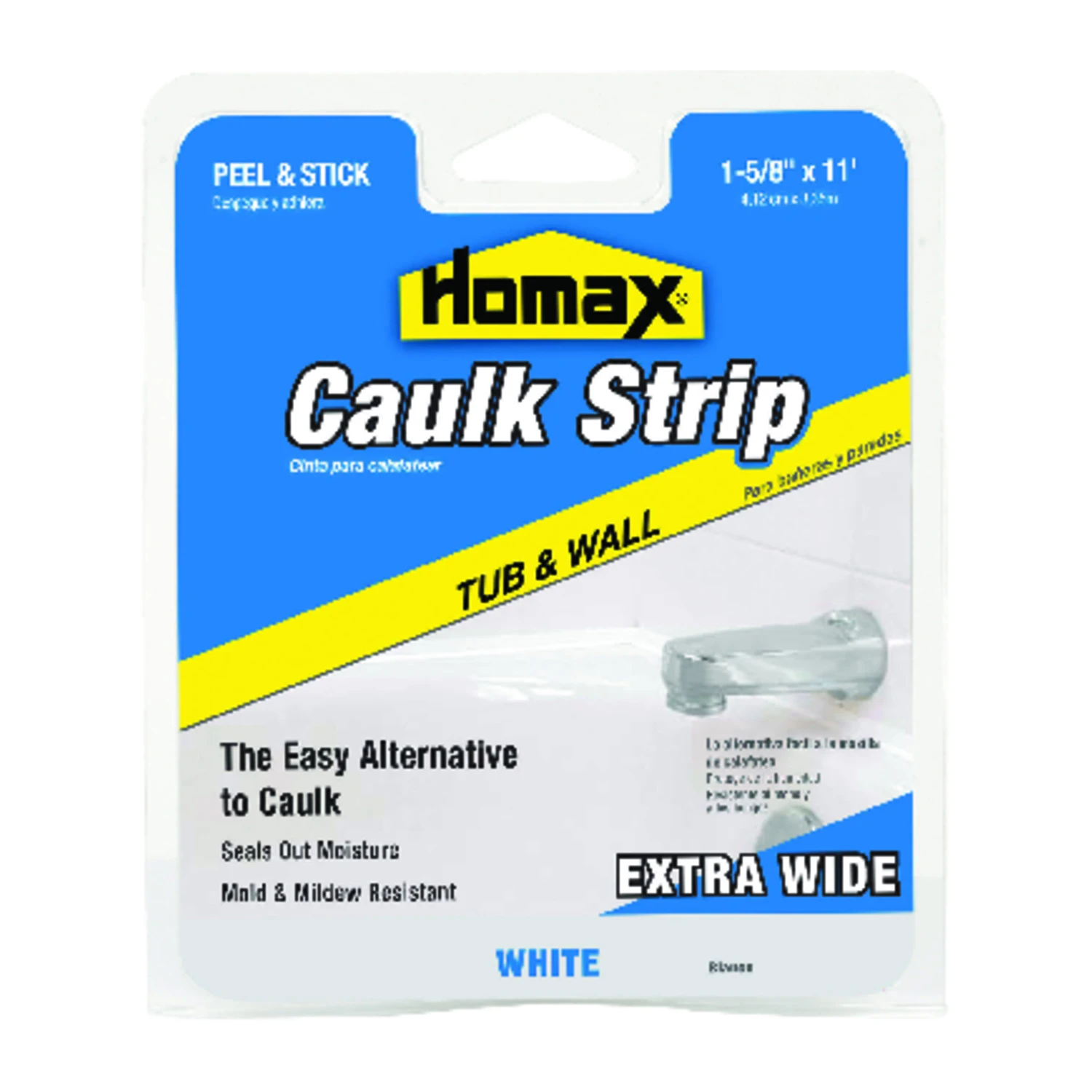 White Silicone Caulk Strips 1-5/8 In. X 11 Ft. For Tub And Wall