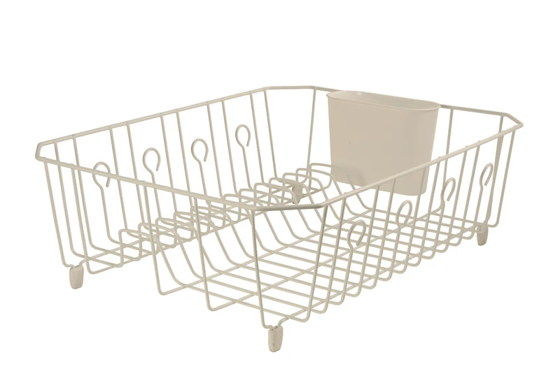 Large Wire Dish Drainer, Bisque, 17.6"l X 13.8"w X 5.9"h