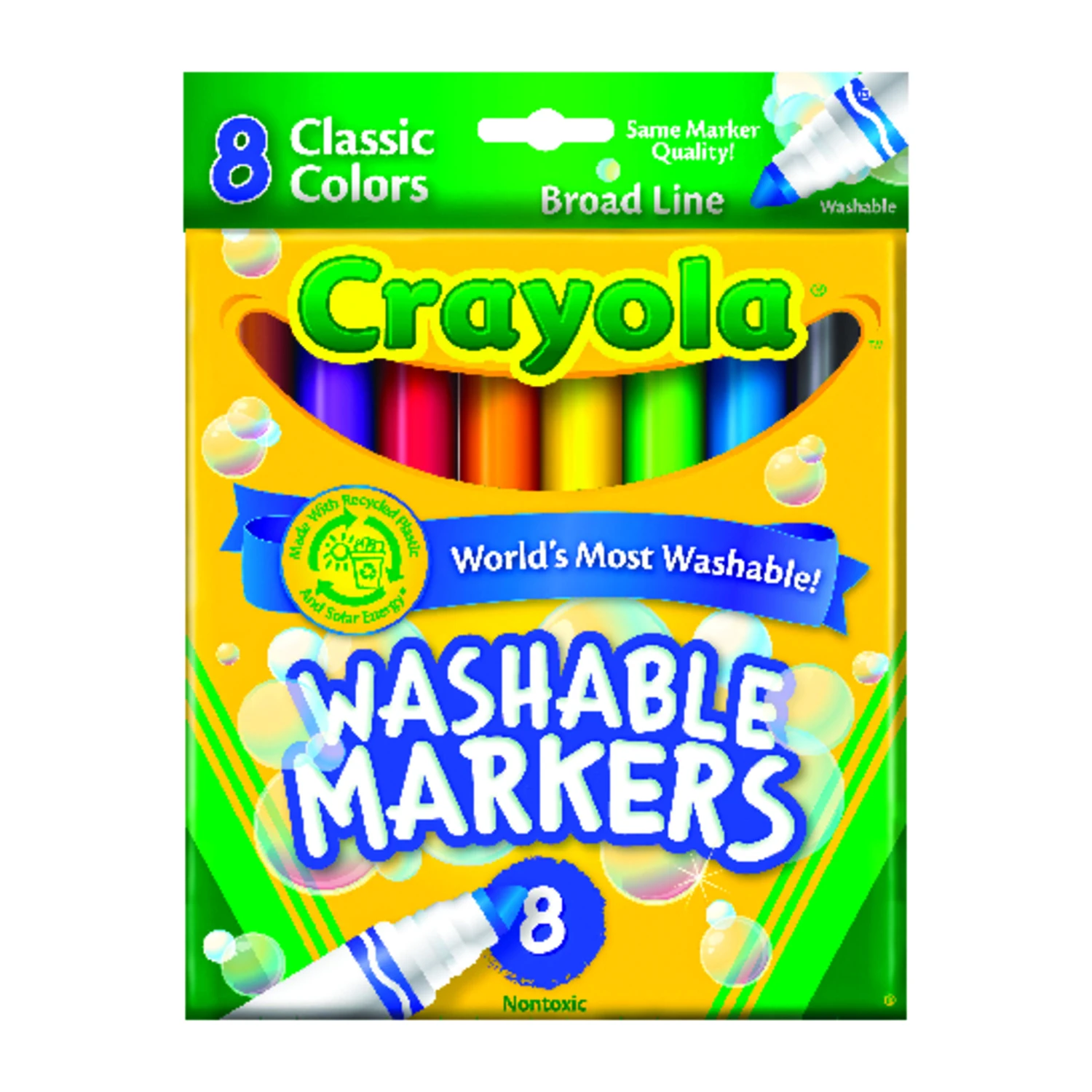8-Count Washable Broad Line Markers