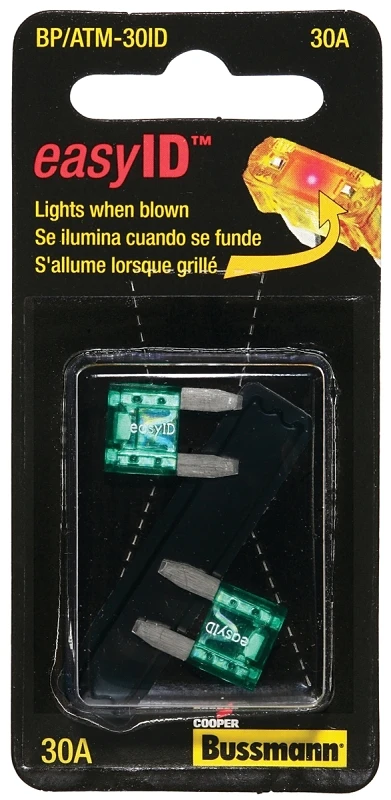 30a 32v Atm Blade Automotive Fuse With Led Technology, 2-pack, Model Bp/atm-30id