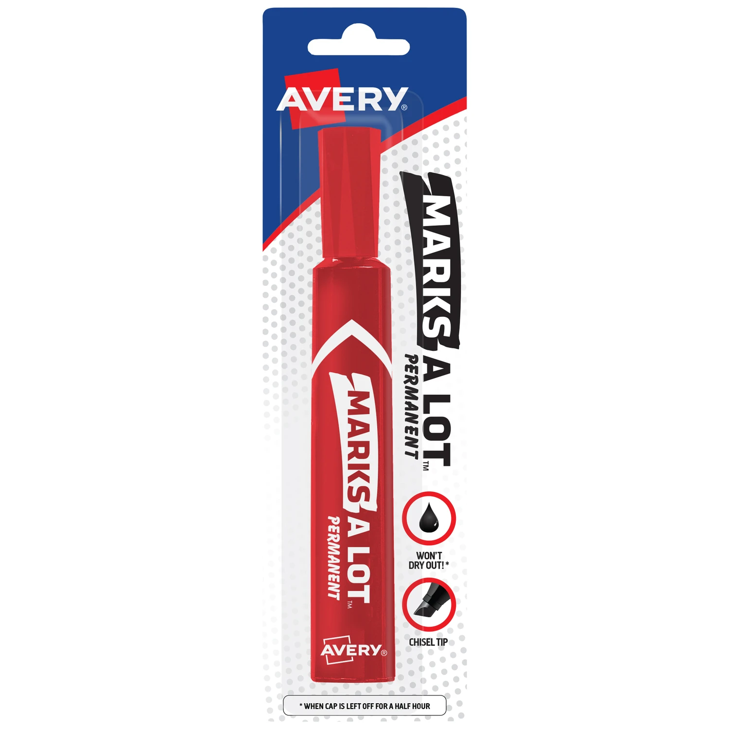 Marks-A-Lot Permanent Marker, Regular Tip, Red