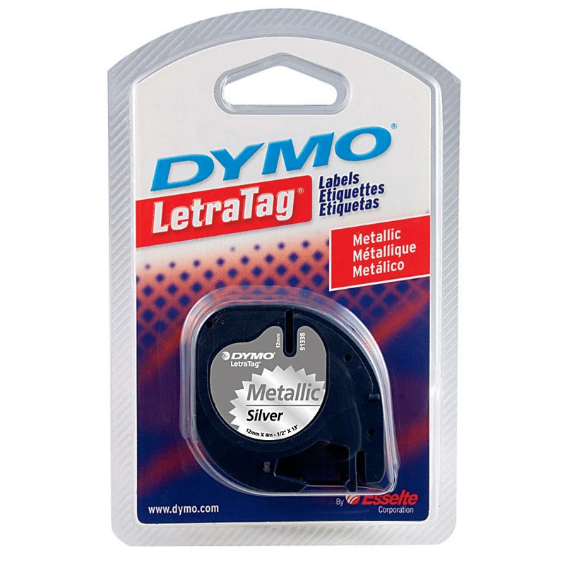 Letratag 1/2 In. W X 156 In. L Metallic Silver Plastic Label Maker Tape