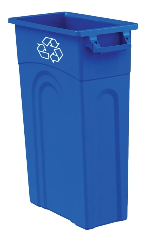 23 Gallon Blue Highboy Recycling Trash Can - Slim Line Design