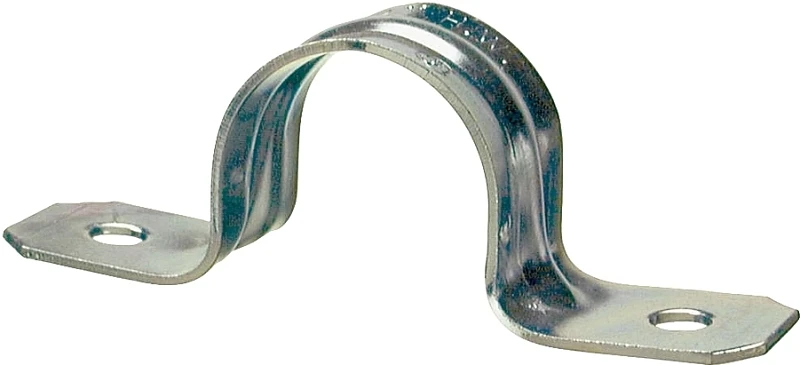 2-Hole Steel Conduit Strap, 2 and 1/2 Inch Length, Durable Metal Construction