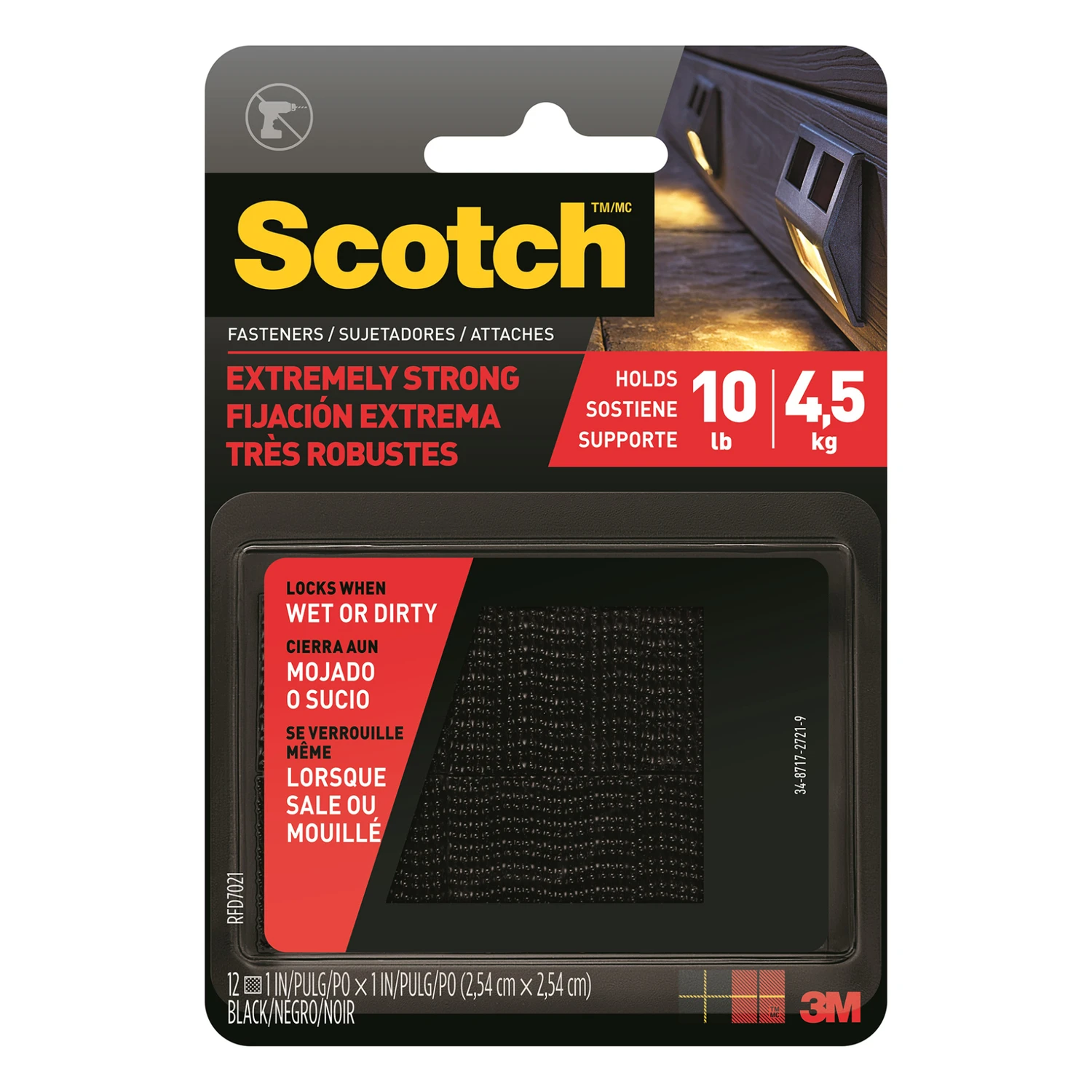 Extreme Fasteners, Black, 1 x 1 In., 12-Ct.
