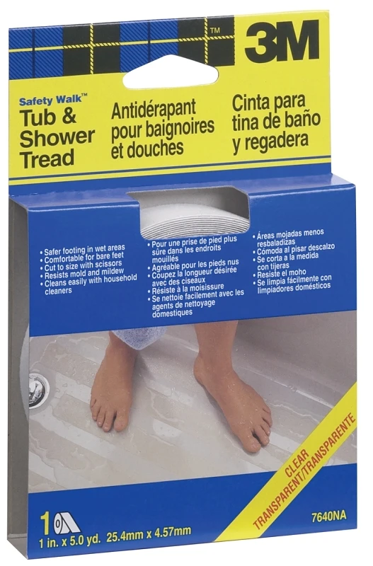 Safety-Walk Slip Resistant Tape, Clear, 1 In. x 15 Ft.
