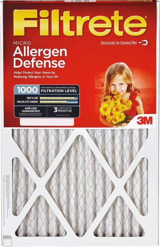 Allergen Defense Red Micro Pleated Air Filter, 20x20x1-inch, 90-day
